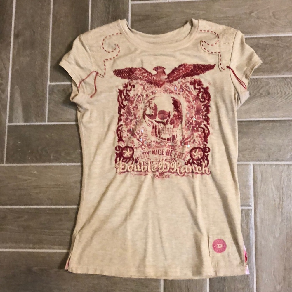 Double D Ranch Skull Short Sleeve Tee Shirt